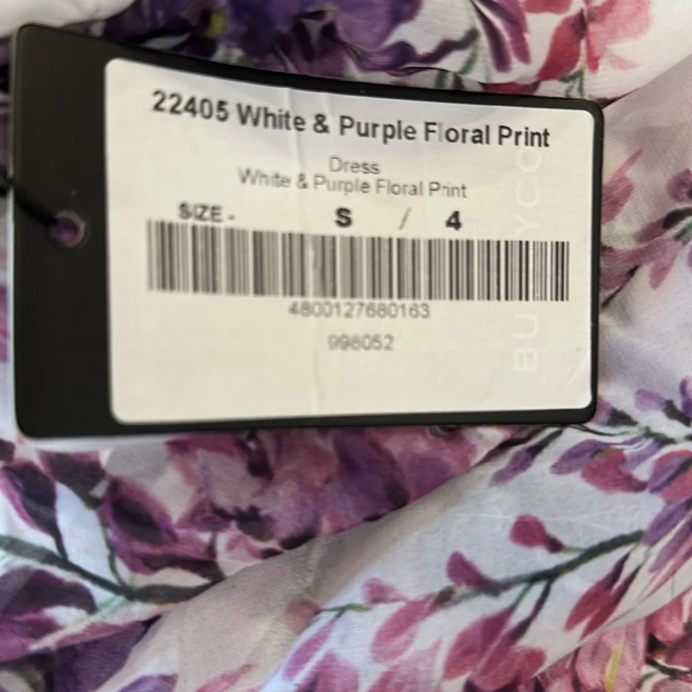 Floral Long Sleeve Maxi Dress & Scarf - Pink and Purple Chiffon - Picture 13 of 14